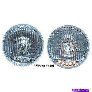 USwbhCg 5-3 / 4XgbNH4 6K 6000K HIDwbhCg5-LED^[MwbhvdyA 5-3/4 Stock H4 6K 6000K HID Headlight 5-LED Turn Signal Headlamp Light Bulb Pair