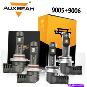 USヘッドライト AUXBeam 9005 + 9006 LEDヘッドライト60W 7600LMの高ロービーム6000Kホワイト4電球キット AUXBEAM 9005+9006 LED Headlight 60W 7600LM High Low Beam 6000K White 4 Bulbs Kit