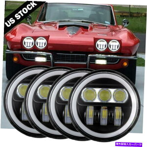 USwbhCg 4x 5.75 "5-3 / 4 H4 LEDvWFN^[wbhCgHI / LOr[DRL̂߂Chevy Corvette 4x 5.75" 5-3/4 H4 LED Projector Headlight Hi/Lo Beam DRL For Chevy Corvette