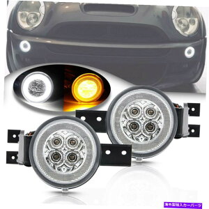 USwbhCg 02-06~jN[p[R50 R53 R52NAŶ߂LED Halo DRL^[MCgAXN LED Halo DRL Turn Signal Light Assy for 02-06 Mini Cooper R50 R53 R52 Clear Lens