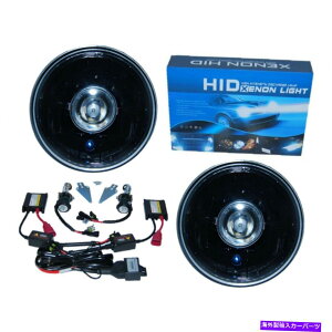 USwbhCg 7 "ubNvWFN^[NX^NAwbhCgvH4 6000K 6K HIDdyA 7" Black Projector Crystal Clear Headlight Lamp H4 6000K 6K HID Light Bulb Pair