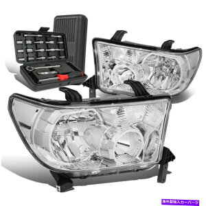 USwbhCg 2007N2013N^R}ZRCAyAN[NATChwbhCgwbhv+c[{bNX For 2007-2013 Tacoma Sequoia Pair Chrome Clear Side Headlight Head Lamp+Tool Box