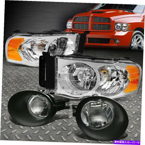 USwbhCg 02-05 RAMN[wbhCgAmber Corner + BumpertHOv+x[+XCb`+d FOR 02-05 RAM CHROME HEAD LIGHTS AMBER CORNER+BUMPER FOG LAMPS+BEZEL+SWITCH+BULB