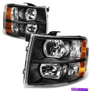 USwbhCg tBbg2007-2014V{[Vo[hGyAubNnEWOߑwbhCg/vZbg Fit 2007-2014 Chevy Silverado Pair Black Housing Amber Side Headlight/Lamp Set