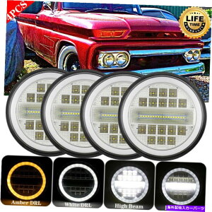 USwbhCg GMCp4PCS 5.75 "5-3 / 4"C`LEDwbhCgAbvO[hvWFN^[HI / LOV[r[ 4pcs 5.75" 5-3/4" INCH LED Headlight Upgrade Projector HI/LO Seal Beam for GMC