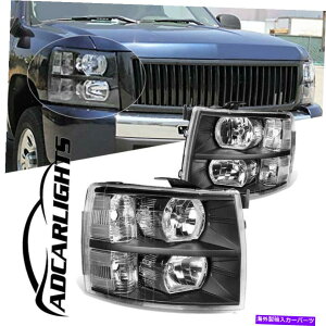 USwbhCg 2007-2014V{[Vo[hwbhCgAZuubN+EyA Fit For 2007-2014 CHEVROLET SILVERADO Headlight Assembly Black Left+Right Pair
