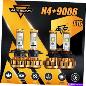 USヘッドライト AuxBeam H4 + 9006コンボLEDヘッドライト電球キット60W 6000K Hi-Lo BEA&FOG LIGHT F16 AUXBEAM H4+9006 Combo LED Headlight Bulb Kit 60W 6000K Hi-Lo Bea&Fog Lights F16