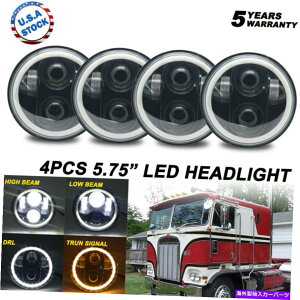 USwbhCg 4X 5.75 "5-3 / 4 H5001 H5006 LED HalovWFN^[̃wbhCgPeterBilt 359 379 4x 5.75" 5-3/4 H5001 H5006 LED Halo Projector Headlight For Peterbilt 359 379