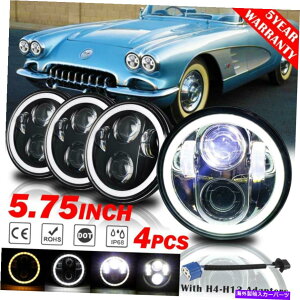 USwbhCg 4×5.75 "5-3 / 4"C`EhLEDwbhCgDRLVg̖ڂ̓_HvWFN^[r[ 4X 5.75" 5-3/4" inch Round LED Headlights DRL Angel Eyes DOT Projector Beam