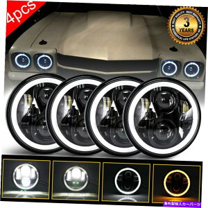 USwbhCg hbg5.75 "5-3 / 4"vWFN^[EhLEDwbhCgHalo DRLVg̖ڕ󂳂ꂽd DOT 5.75" 5-3/4" Projector Round LED Headlights Halo DRL Angel Eyes Sealed Bulbs