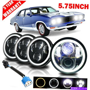USwbhCg 4X 5.75u5-3 / 4vLEDwbhCgDRLVg̖ڂ̃vWFN^[r[Ford Ltd Torino 4X 5.75" 5-3/4" LED Headlights DRL Angel Eyes Projector Beam for Ford LTD Torino