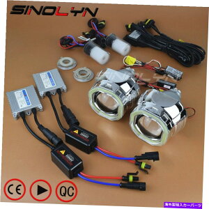 USwbhCg Ԃ̋̉BꂽrNZm̃vWFN^[YwbhCgLbg䎲LEDXNGAVg̖DRL Car Metal HID Bixenon Projector Lens Headlight Kit COB LED Square Angel Eyes DRL