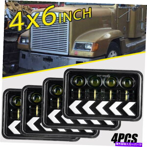 USwbhCg P[Xs[^[rgLEDwbhCg357 379 378 HI / LO DRL^[CgH4 4x6" For Kenworth Peterbilt LED Headlights 357 379 378 Hi/Lo DRL Turn Lights H4