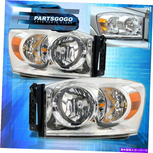 US�w�b�h���C�g 06-08 Dodge Ram 1500 / 06-09 2500 3500 3500 3500 Chrome Amber Corner�w�b�h���C�g�����v For 06-08 Dodge Ram 1500 / 06-09 2500 3500 Chrome Amber Corner Headlights Lamps