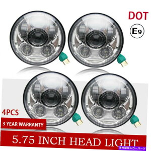 USwbhCg 5 3/4 "EhNvWFN^[LEDwbhCgꂽϊHIDwbhv4Zbg 5 3/4" Round Chrome Projector LED Headlights Sealed Conversion HID Headlamp 4Set
