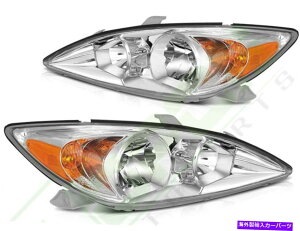 USwbhCg Toyota Camry 2002-2004Z_̍ẼNnEWOZbg̃wbhCg Headlights For Toyota Camry 2002-2004 Sedan Left and Right Chrome Housing Set