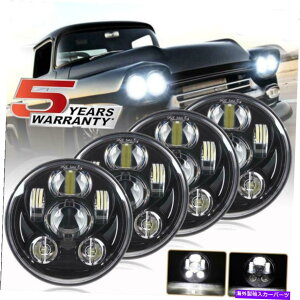 US�w�b�h���C�g DOT 4PCS 5.75 5-3 / 4�C���`���E���h�����n�C/ LO�r�[��LED�w�b�h���C�g�w�b�h�����v�u���b�N DOT 4pcs 5.75 5-3/4 inch Round Sealed Hi/Lo Beam LED Headlights Headlamp Black�y���s�A���i�z