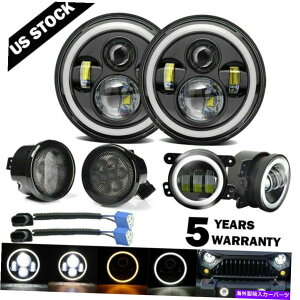 USwbhCg W[vO[JK JKU 07-17 7uLEDwbhCgtHOvCgR{Lbg For Jeep Wrangler JK JKU 07-17 7" LED Headlight Fog Light Turn Lights Combo Kit