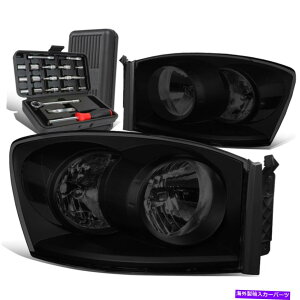 US�w�b�h���C�g 2006�N����2009�N��Dodge RAM 1500 2500 2500�F�����n�E�W���O�N���A�T�C�h�w�b�h���C�g+�c�[���{�b�N�X For 2006-2009 Dodge Ram 1500 2500 Tinted Housing Clear Side Headlights+Tool Box�y���s�A���i�z