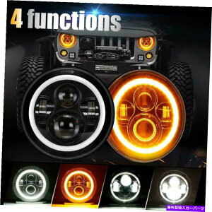 USwbhCg tH[h}X^O1965-1978 7 "C`ubNLEDwbhCgn[OGWFACyA For Ford Mustang 1965-1978 7" INCH Black LED Headlight Halo Ring Angel Eye Pair