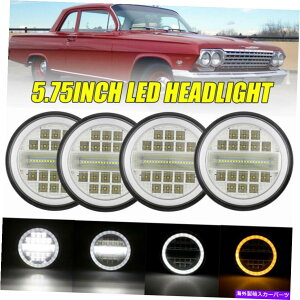 USwbhCg 4s[X5.75 "5-3 / 4" H4 LEDwbhCgVg̖DRL^[V{[hbŴ߂̌ 4pcs 5.75" 5-3/4" H4 LED Headlight Angel Eyes DRL Turn Light for Chevrolet Dodge