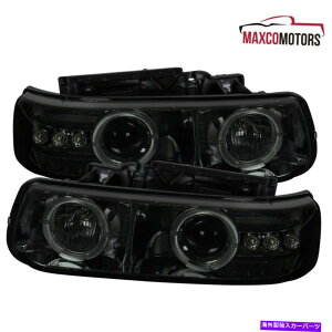 US�w�b�h���C�g 1999�N����2002�N�̃V�{���[Silverado LED Dual Halo Rings Projector�w�b�h���C�g�̂��߂̉� Smoke For 1999-2002 Chevy Silverado LED Dual Halo Rings Projector Headlights�y���s�A���i�z