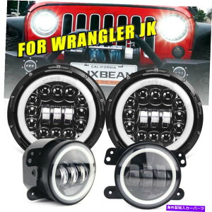 USwbhCg hbgLED 7uEhwbhCg+ 4vtHOCgLbgR{pW[vO[JK 07-2017 DOT LED 7" Round Headlight +4" Fog Lights Kit Combo For Jeep Wrangler JK 07-2017