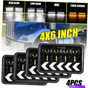 USwbhCg 4x6 "LEDwbhCgHI / LOvWFN^[DRLtHOCgfor FreightLiner FLD 120 112 4x6" LED Headlights Hi/Lo Projector DRL Fog Lights For Freightliner FLD 120 112