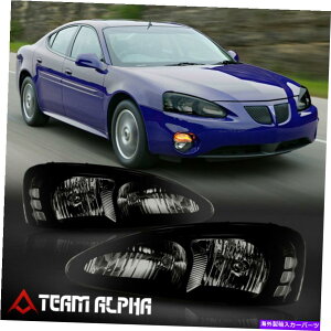 USwbhCg FITS 2004-2008|eBAbNOhvbNX[ubN/X[N]NX^R[i[wbhCgwbhv Fits 2004-2008 Pontiac Grand Prix[Black/Smoke]Crystal Corner Headlight Headlamp
