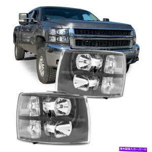 USwbhCg 2007-2014 Chevy Silverado 1500/2500/3500̃wbhCg Headlights For 2007-2014 Chevy Silverado 1500/2500/3500 Pick Up Truck Black Pair