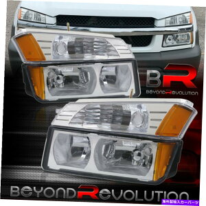 USwbhCg 2002-2006AoVFNbfBON[Ao[wbhv+op[p[LOCg For 2002-2006 Avalanche Cladding Chrome Amber Head Lamps + Bumper Parking Lights