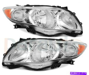 USwbhCg wbhCgAZu̓g^J[2009-2010N[vyǍ Headlights Assembly Fits Toyota Corolla 2009-2010 Chrome Lamps Pair Replacement