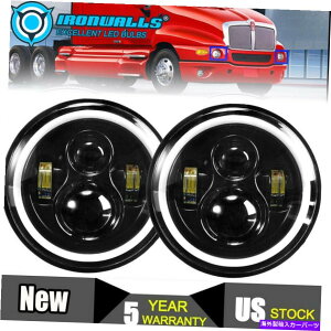 USwbhCg yA7 "C`LEDwbhCgpxዅ̊ዾT2000 T609 H6024 DRL Pair 7"Inch LED Headlights Angle Eyes Fit For Kenworth T2000 T609 H6024 DRL