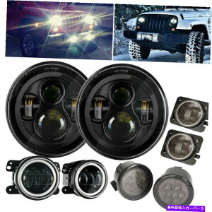 USwbhCg 7 "LEDwbhCg+^[M+ 4" Jeep Wrangler 2007-17ptHOCgtF_[Lbg 7" LED Headlight +Turn Signal +4" Fog Light Fender Kit For Jeep Wrangler 2007-17