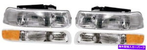 US�w�b�h���C�g �V�����w�b�h���C�g���^�[���V�O�i�������v�Z�b�g/ 1999-02 Silverado��00-06�x�OTahoe NEW Head Light & Turn Signal Lamp Set / 1999-02 SILVERADO & 00-06 SUBURBAN TAHOE�y���s�A���i�z