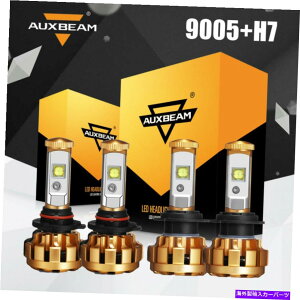 USwbhCg AUXBeam F-16 H7 + 9005 LEDwbhCgLbg[r[v6000KzCg2d AUXBEAM F-16 H7+9005 LED Headlight Kit High Low Beam Lamp 6000K White 2 Bulbs