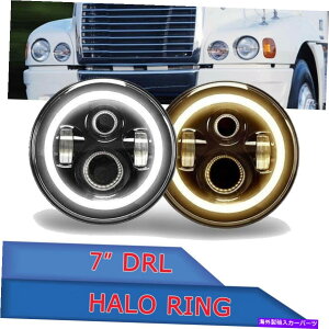 USwbhCg FreightLiner CenturyNX̃wbhCgLED Halo Angel Eye DRLCg7C`2 For Freightliner Century Class Headlight LED Halo Angel Eye DRL Light 7inch 2Pcs