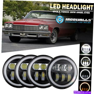 US�w�b�h���C�g 1958-75 Vintage Buick�̂��߂�4x 5.75 LED�̃w�b�h���C�gDRL�̓V�g�̖�Hi-Lo Beam Dot 4X 5.75 LED Headlights DRL Angel Eyes Hi-Lo Beam DOT For 1958-75 Vintage Buick�y���s�A���i�z