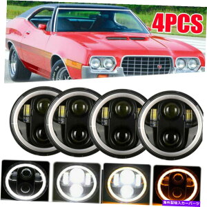 USwbhCg 4×5.75 "5-3 / 4"C`EhLEDwbhCgDRLVg̖ڂ̓_Hr[H4 4X 5.75" 5-3/4" inch Round LED Headlights DRL Angel Eyes DOT Projector Beam H4