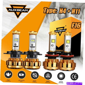 USwbhCg AuxBeam F16R{H4 + H11 LEDwbhCg̓dLbĝ߂Jeep Cherokee 2015-2017 AUXBEAM F16 Combo H4+H11 LED Headlight Bulbs Fog Kit For Jeep Cherokee 2015-2017