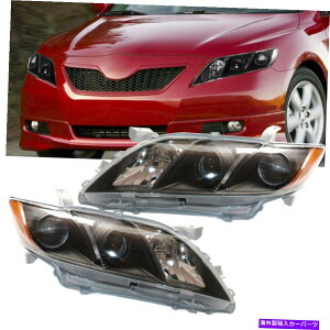 US�w�b�h���C�g 2007�N����2009�N�g���^�J�����v���W�F�N�^�[�w�b�h���C�g�u���b�N�w�b�h�����v���EL + R For 2007-2009 Toyota Camry Projector Headlights Black Headlamp Left Right L+R�y���s�A���i�z