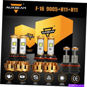 USwbhCg AUXBeam F-16 9005 + H11 + H11 LEDR{wbhCg+[r[+tHOvd6X AUXBEAM F-16 9005+H11+H11 LED Combo Headlight High+Low Beam+Fog Light Bulbs 6x