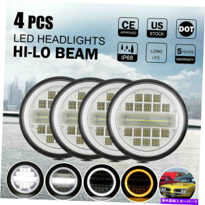 US�w�b�h���C�g DOT 4PCS 5.75 5-3 / 4 �C���`���E���h����HI / LO�r�[��DRL LED�w�b�h���C�g�w�b�h�����v DOT 4pcs 5.75 5-3/4 inch Round Sealed Hi/Lo Beam DRL Led Headlights Headlamp�y���s�A���i�z