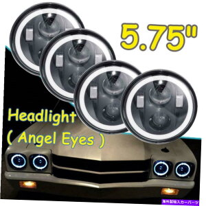 USwbhCg 4PCS 5.75 "5-3 / 4" H4 LED̃wbhCg180W DRL̊px̖ڂ̂߂180W DRL̖ڂ̖ 4pcs 5.75" 5-3/4" H4 LED Headlights 180W DRL Angle Eyes for Dodge Charger