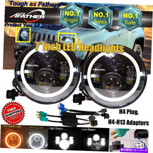USwbhCg 7C`n[GWF̖ڂ̓W[vO[oeBRpX̂߂̃vWFN^[̃wbhCg𓱂܂ 7inch Halo Angel Eyes LED Projector Headlights For Jeep Wrangler Libert
