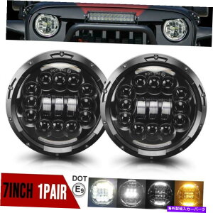 USwbhCg Dot H4 7 '' LEDvWFN^[wbhCgDRLn[GWF̖ڂ̓W[vO[JK DOT H4 7'' LED Projector Headlight DRL Side Halo Angel Eyes For Jeep Wrangler JK