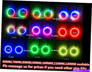 US�w�b�h���C�g JHB 2�s�[�X70mm + 2�s�[�X90mm�u���[�g�D�[�X�ǐՃw�b�h���C�g�t�H�O�����v�n���[�����O JHB 2PCS 70MM + 2PCS 90MM Bluetooth Chasing Head Light Fog Lights Halo Rings