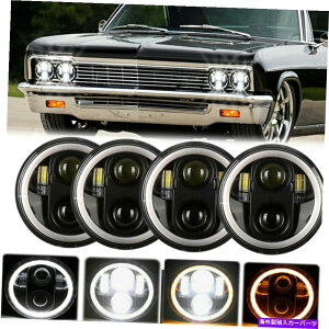 USwbhCg 4s[X5.75 "5-3 / 4"C`EhLEDwbhCgDRLVg̖ڂ̓_HvWFN^[r[H4 4PCS 5.75" 5-3/4" inch Round LED Headlights DRL Angel Eyes DOT Projector Beam H4