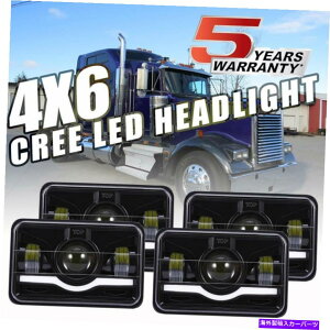 US�w�b�h���C�g 4x�h�b�g���F4×6�C���`LED�w�b�h���C�gDRL�pPeterBilt Kenworth FreightLiner 4X DOT Approved 4x6 inch LED Headlights DRL for Peterbilt Kenworth Freightliner�y���s�A���i�z