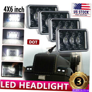 US�w�b�h���C�g FreightLiner fld120 fld112 4x6 ''��HI / LO�V�[���r�[���p4�{LED�w�b�h���C�g 4X LED Headlights For Freightliner FLD120 FLD112 4x6'' Light Hi/Lo Sealed Beam�y���s�A���i�z